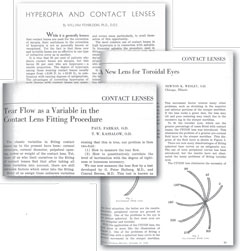 Contact lens pioneers often debuted their latest thoughts in Review of Optometry.