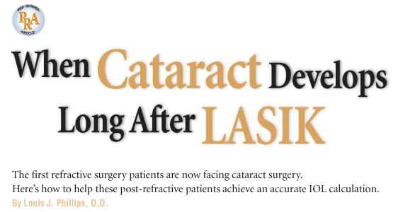 How do you calculate lens power for a cataract surgery?