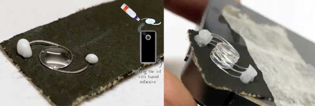The team found one IOL, affixed to a phone camera (left) sufficient for examination and used a four-IOL array (right) to examine epilated lashes in detail.