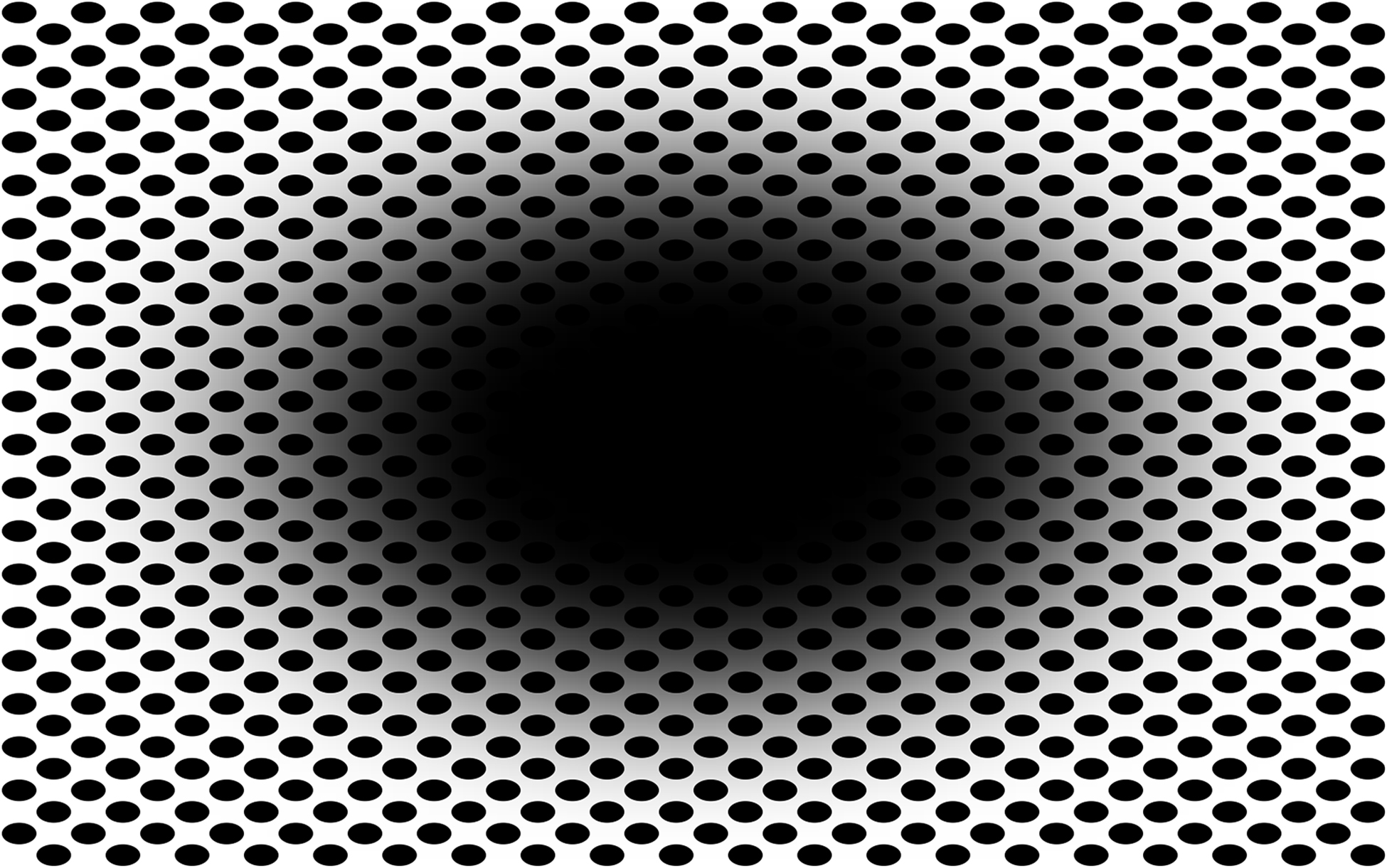 When the central stimulus in the photo above is black, the pupil expands; when it's white, it constricts.