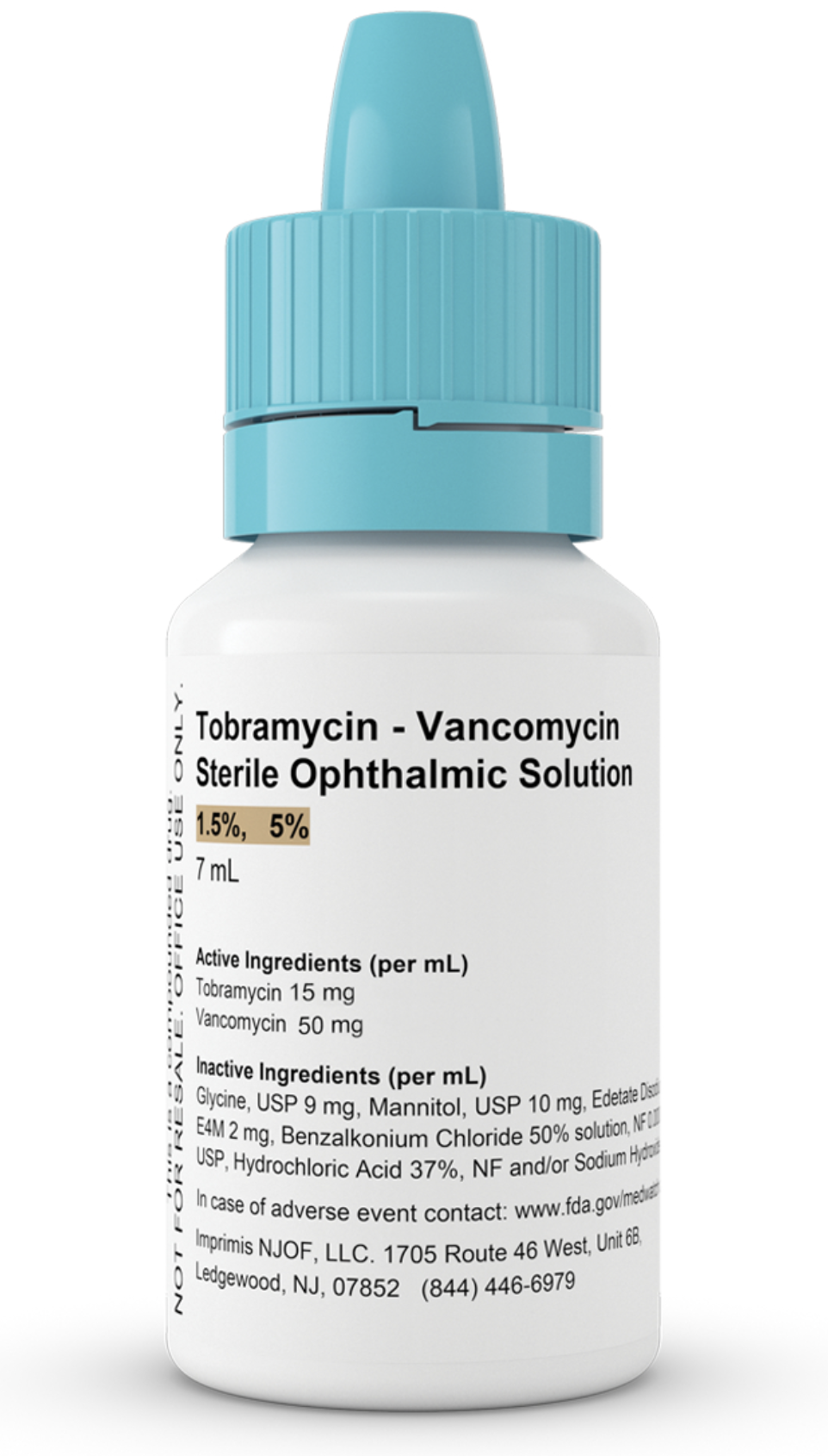 Fortisite compounded antibiotic (tobramycin 1.5% and vancomycin 5%).