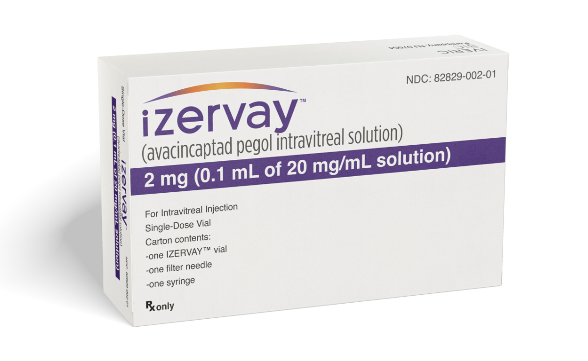 Izervay, a complement C5 inhibitor, was recently approved to treat geographic atrophy.